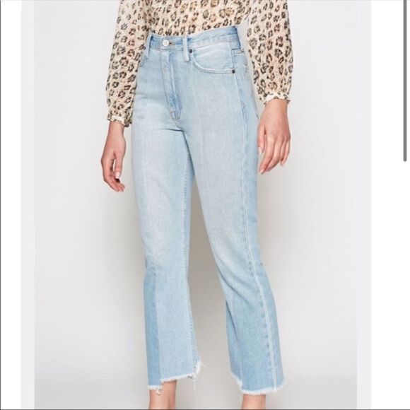 Joie Charan Raw Hem High Rise Straight Jeans Light Wash Size 26 - Picture 2 of 14